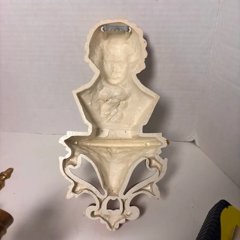Beethoven Bust Wall Shelf Burwood Products #491-2 Gold Sconce Sitter 11 inches